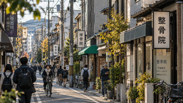 京都今出川街頭常見的日本整骨院與接骨院